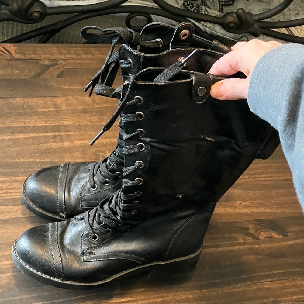 Wanted Black Combat Boots